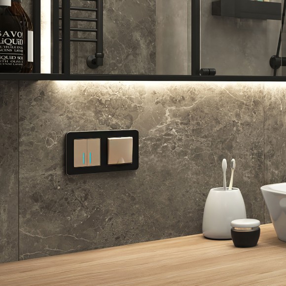 Рамка из металла на 2 поста Platinum черный W0022608