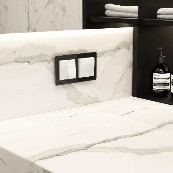 Выключатель двухклавишный проходной (Hammer белый) W1222001