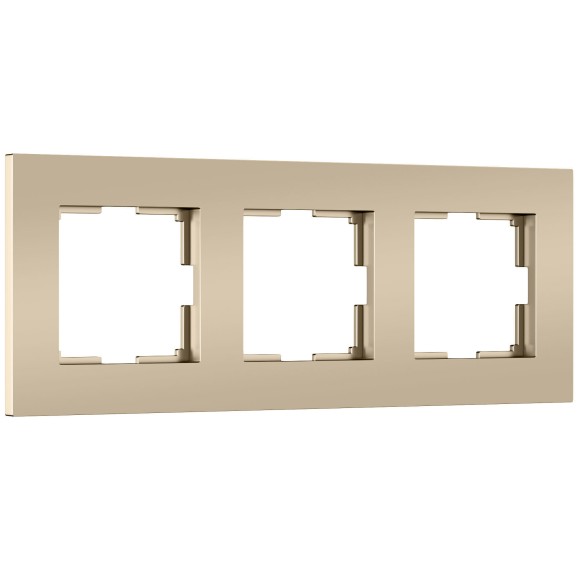 W0032911/ Рамка на 3 поста Slab (шампань софт) W0032911 W0032911/ Рамка на 3 поста Slab (шампань софт) W0032911