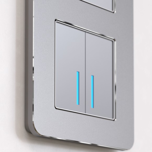 Рамка из металла на 2 поста Platinum алюминий W0022606 Рамка из металла на 2 поста Platinum алюминий W0022606