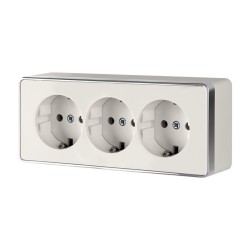 Розетка тройная с заземлением и шторками Gallant слоновая кость W5073103