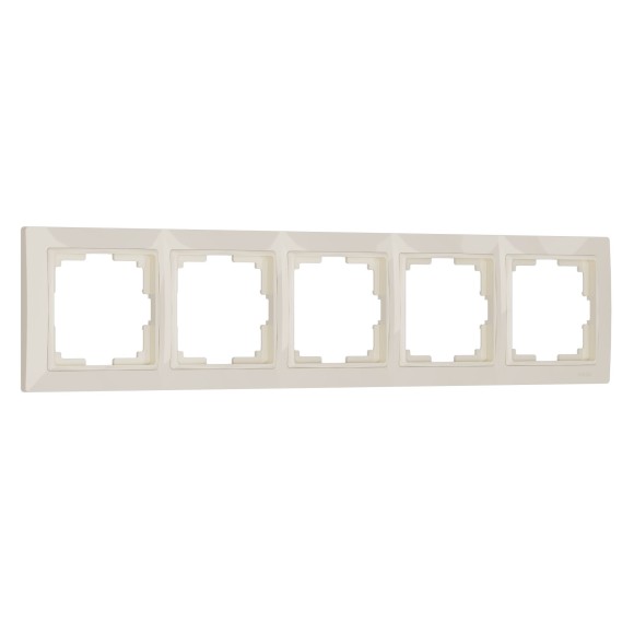 Рамка из поликарбоната на 5 постов Snabb Basic слоновая кость W0052003
