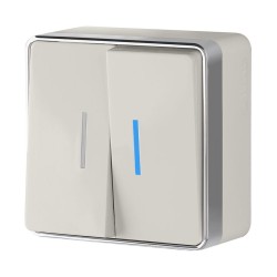 Выключатель двухклавишный с подсветкой Gallant слоновая кость W5020103