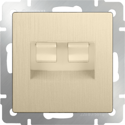 Розетка телефонная RJ-11 и Еthernet RJ-45 (шампань рифленый) WL10-RJ11-45 Werkel