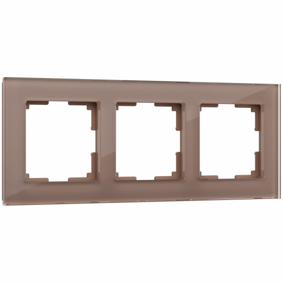 Рамка из стекла на 3 поста Favorit латте W0031142