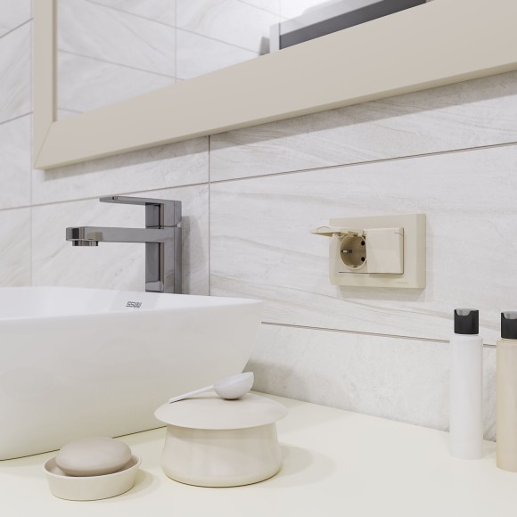 Рамка из пластика для двойной розетки Stark слоновая кость W0081803