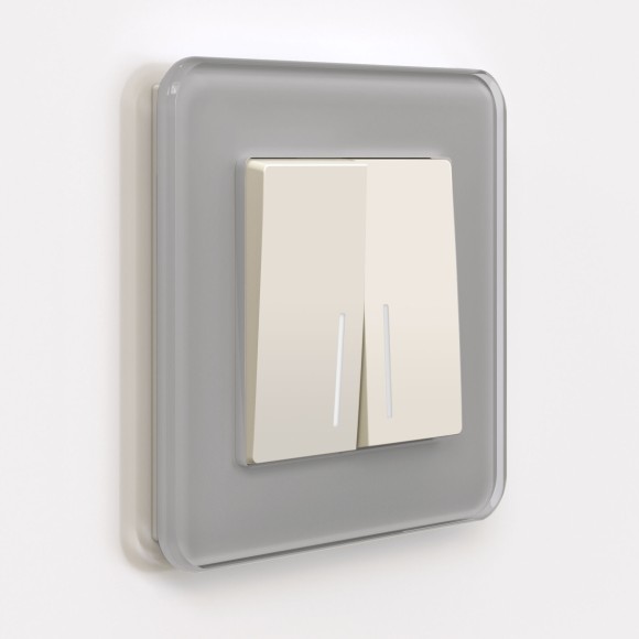 Выключатель двухклавишный с подсветкой (айвори матовый) W1120162