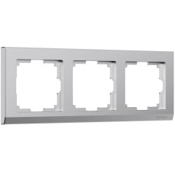 Рамка из поликарбоната на 3 поста Stark серебряный матовый W0031865