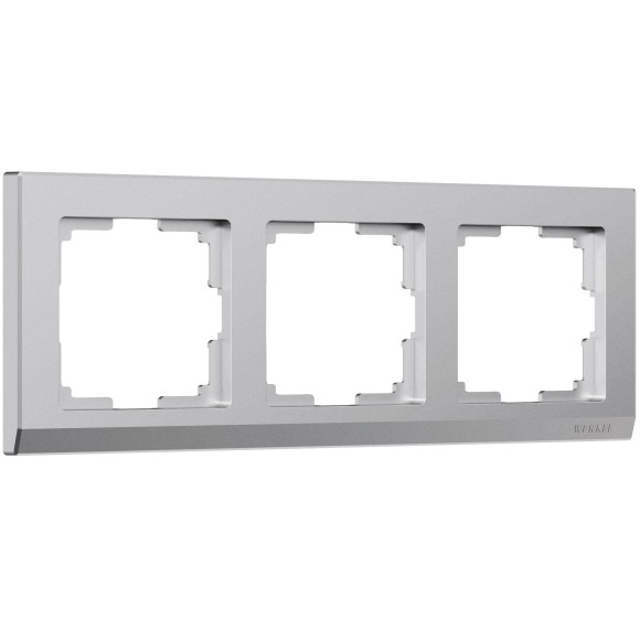 Рамка из поликарбоната на 3 поста Stark серебряный матовый W0031865