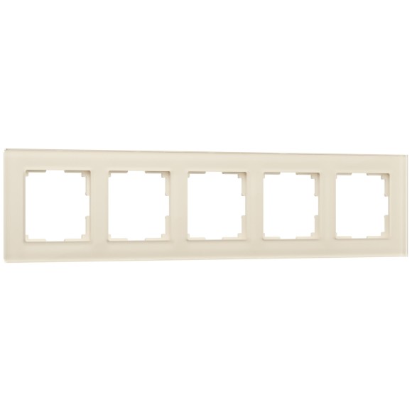 Рамка из стекла на 5 постов Favorit молочный W0051141