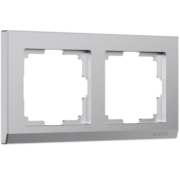 Рамка из поликарбоната на 2 поста Stark серебряный матовый W0021865