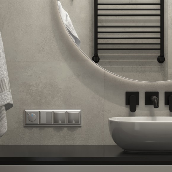 Терморегулятор электромеханический для теплого пола серебряный W1151106