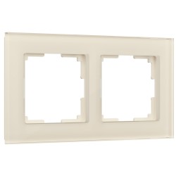 Рамка из стекла на 2 поста Favorit молочный W0021141