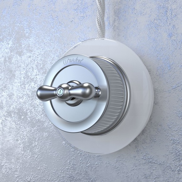 Выключатель на 4 положения двухклавишный матовый хром ретро WL19-01-05