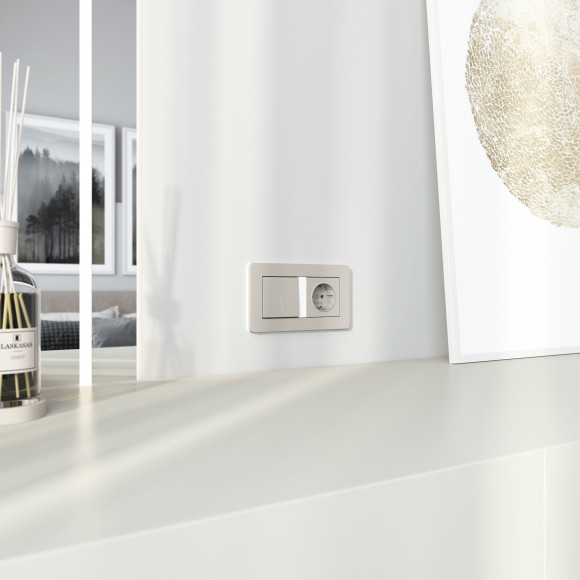 Выключатель одноклавишный проходной с подсветкой (дымчатый) W1212104