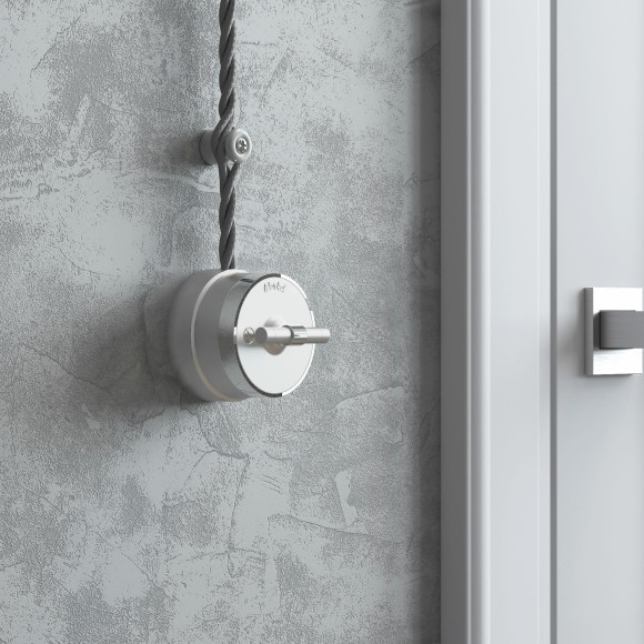 Выключатель на 4 положения двухклавишный Vintage серебро матовый/хром W5822054