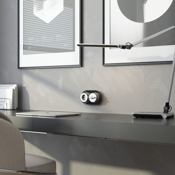 Выключатель на 4 положения двухклавишный Vintage серебро матовый/хром W5822054