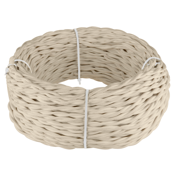 Ретро кабель витой 3х1,5 песочный 20 м (под заказ) Ретро кабель витой  3х1,5  (песочный) 20м